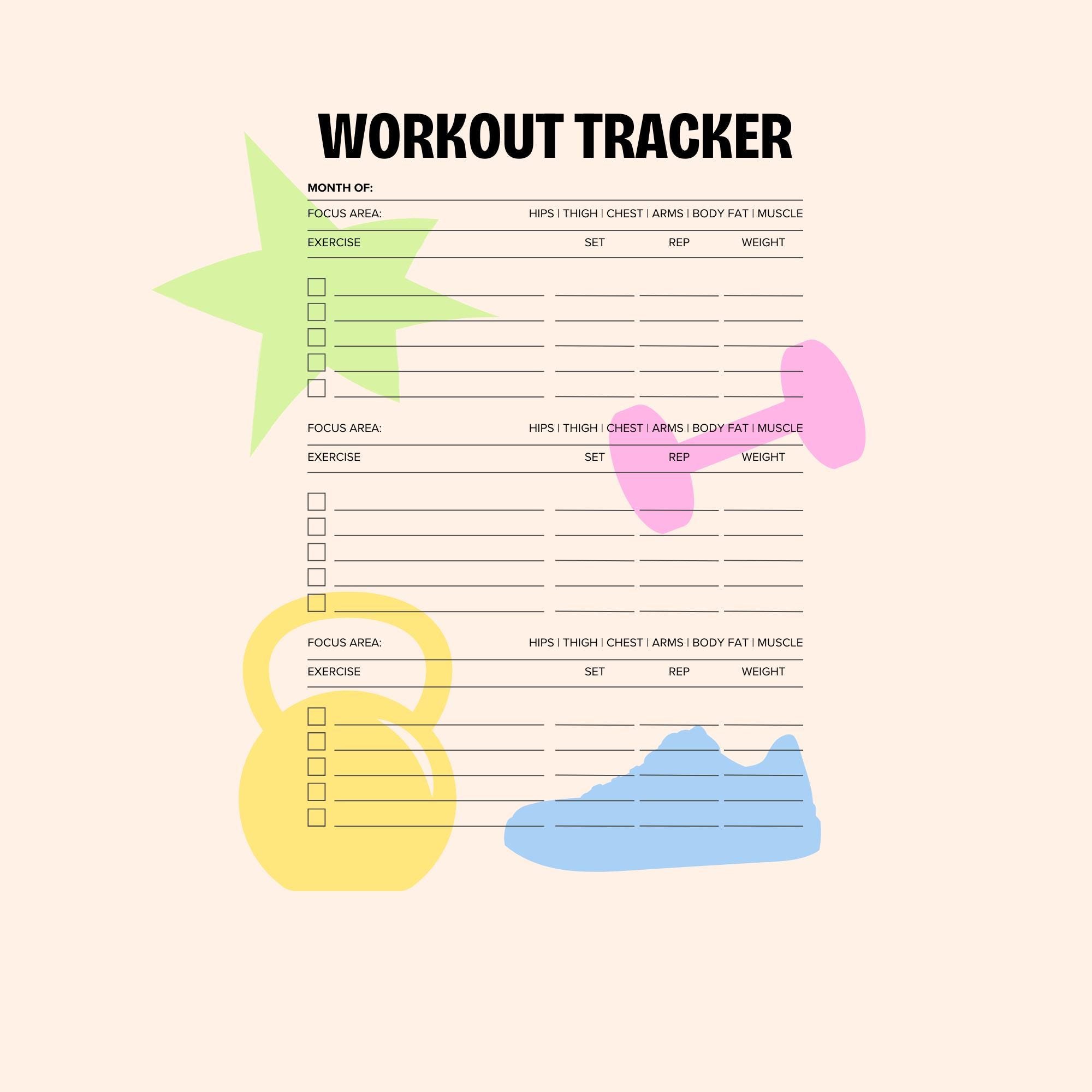 All Digital Workout Planner and Tracker, Weekly Fitness Journal ...