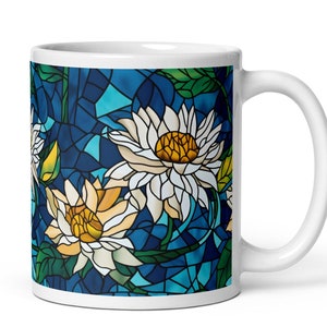 Stained Glass Daisies Coffee Mug Floral Drinkware