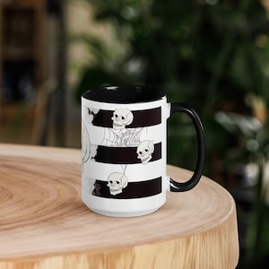 Black And White Skull Mug Halloween Mug Gothic Mug