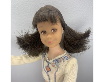 Vintage Skooter 1040 Barbie Skipper Vriend Pop Brunette Straight Leg Mattel 60s