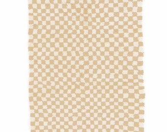 Moroccan Checkered rug beige , checkered area rug, Morrocan area rugs , checkerboard rug