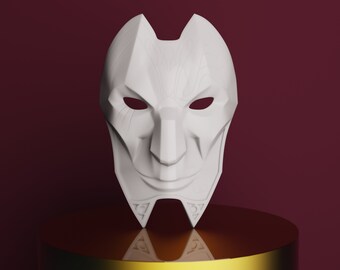 Jhin Mask | Inspired by League of Legends | Wearable | Paintable | Cosplay | 3D-Printed | The Virtuoso