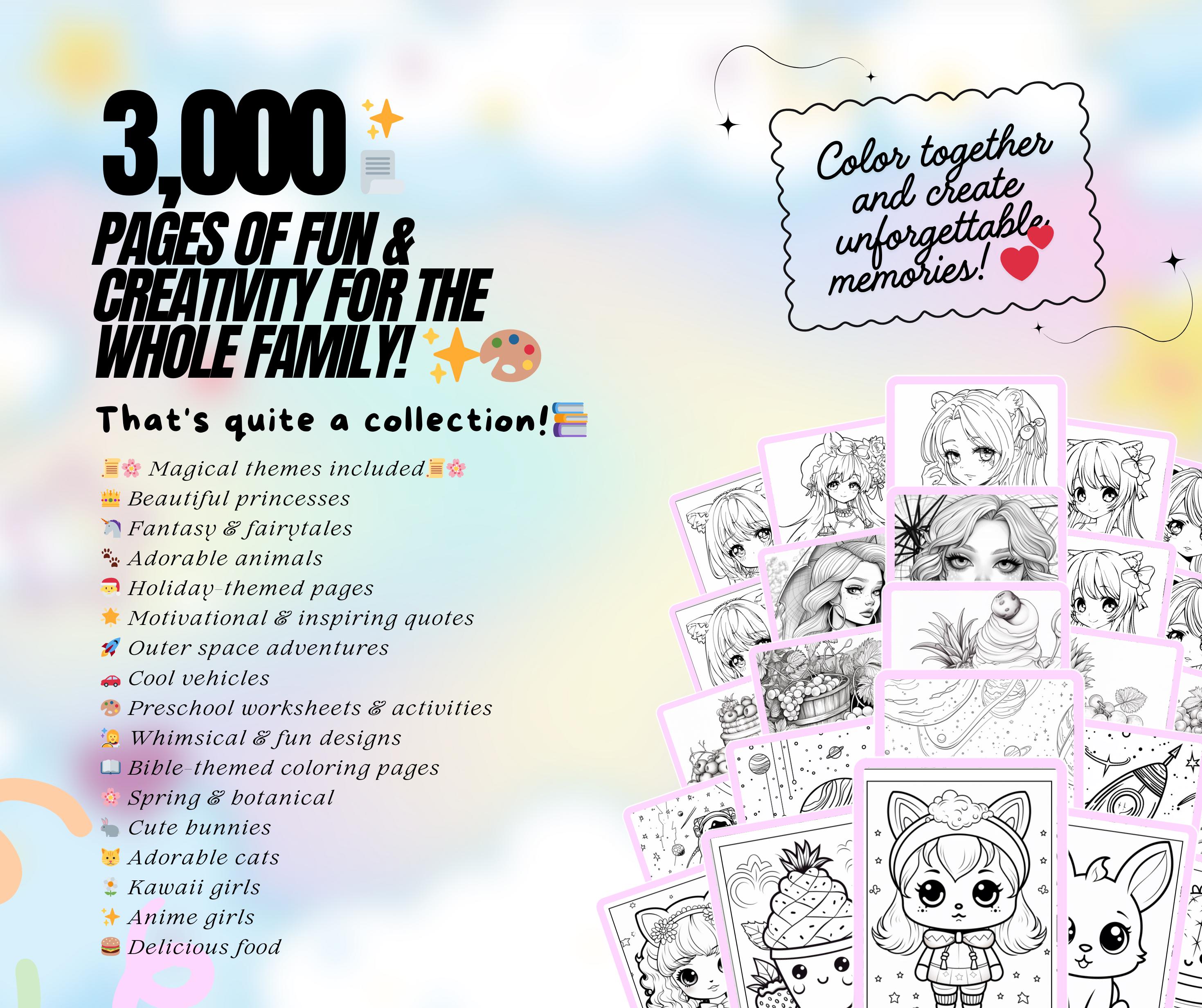 MRR PLR Coloring Pages Bundle 3000 Pages/coloring Printable Pages/kids ...