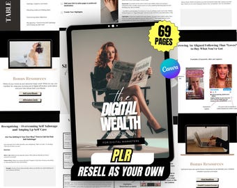 The Digital Wealth Workbook Canva PLR MRR | Editable Ebook, Master Resell Rights, Passive Income, Lead Magnet, Digital Products