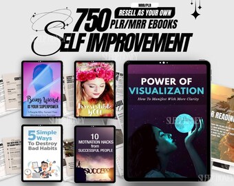 Pacote de E-books PLR para Autoaperfeiçoamento/750 livros digitais com direitos de revenda/Pacote de e-books/Desenvolvimento pessoal/Renda passiva de produtos digitais/MRR