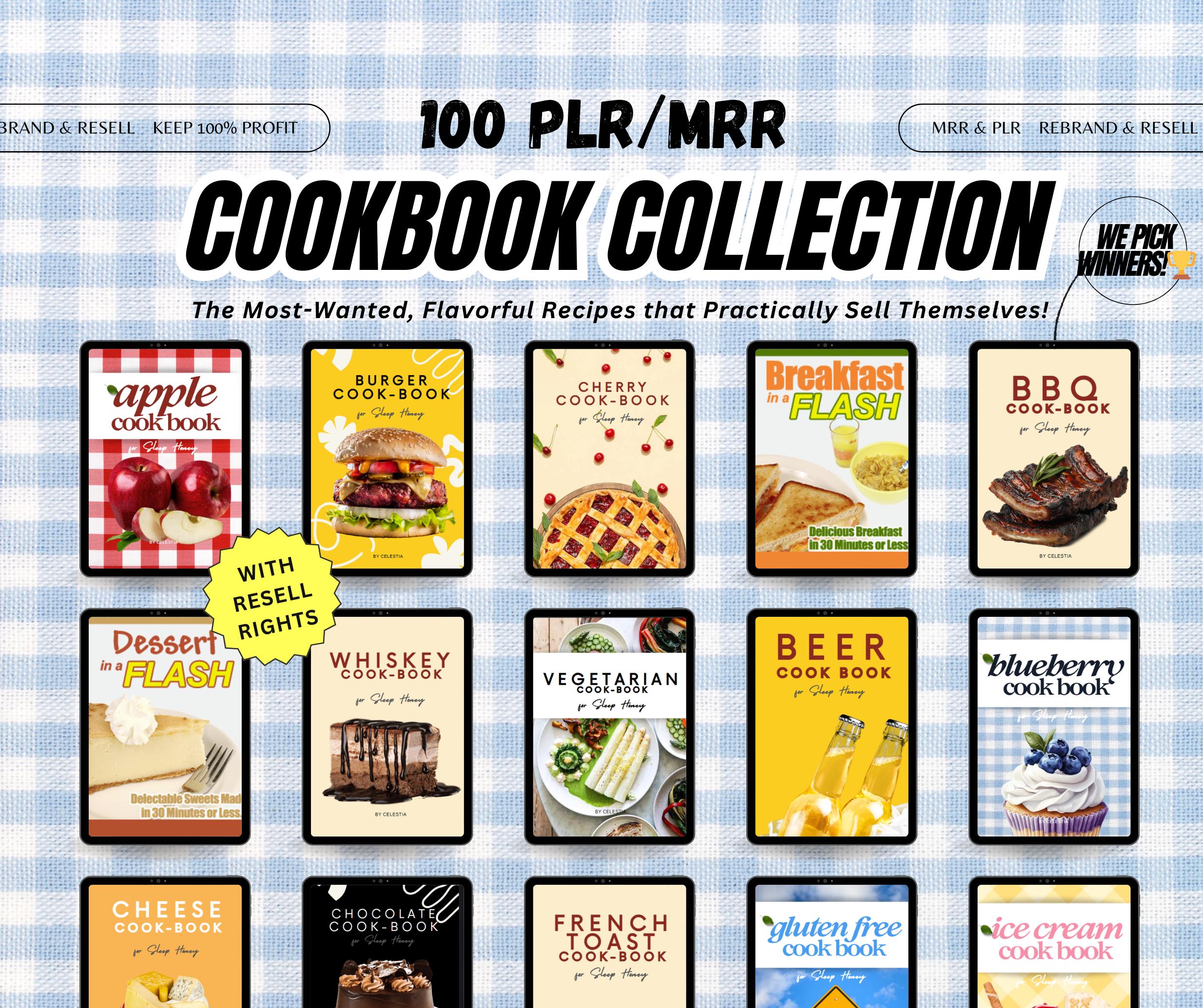 PLR EBOOKS CookBook Bundle/100 Digital CookBook With Resell Rights/Ebook Bundle/Digital Recipe book/Digital Product/Passive Income/MRR/