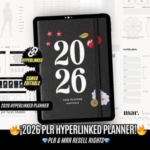 2026 Hyperlinked Planner | PLR Digital Products & Master Resell Rights | Ultimate Life Organizer, Stickers, Index, Bonus Pages