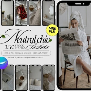 Neutral Chic Aesthetic Faceless Stock Photos Digital Marketing Lifestyle For Instagram Posts MRR PLR Social Media Post Lifestyle Stock Image