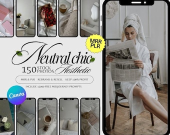 Neutral Chic Aesthetic Faceless Stock Photos Digital Marketing Lifestyle For Instagram Posts MRR PLR Social Media Post Lifestyle Stock Image