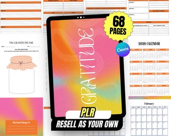 Gratitude & Manifestation Journal | Spiritual Mindfulness Journal, Healing Guide, Holistic Manifestation Planner | PLR Digital Planner