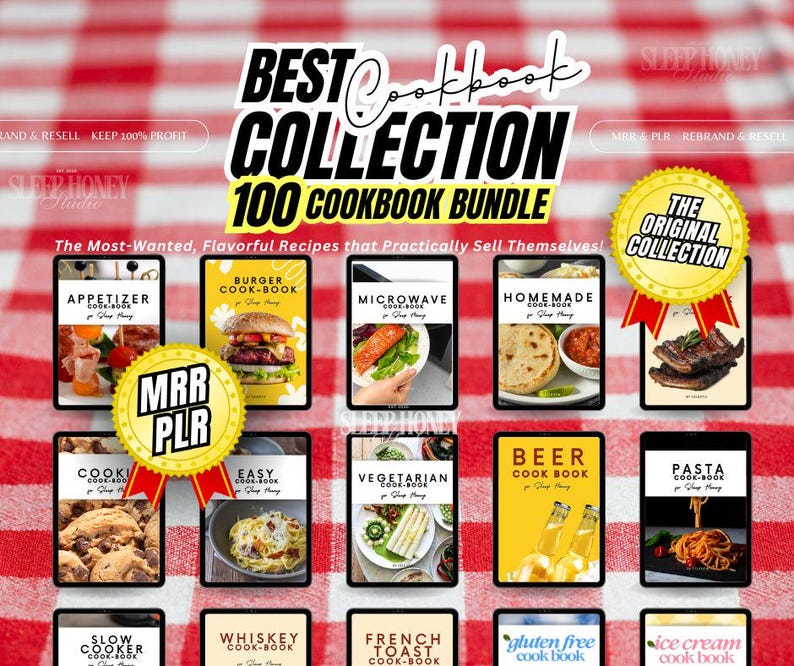 PLR EBOOKS CookBook Bundle/100 Digital CookBook With Resell Rights/Ebook Bundle/Digital Recipe book/Digital Product/Passive Income/MRR/ image 1