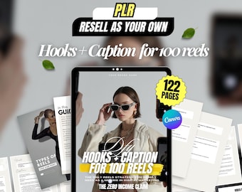 PLR Canva Ebook Guide DFY HOOKS + Reels Captions | Master Resell Rights | Passive Income Digital Product