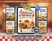 10 PLR Recipe Ebooks Bundle | Digital Recipe Book, Sugar-Free Dessert Recipes, Healthy Recipes Ebook, Easy Breakfast, Lactose-Free MRR + PLR