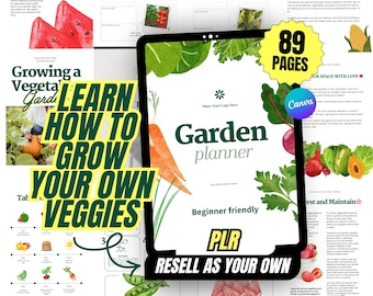 Garden Planner & Growing Guide for Beginners | Vegetable Garden Planner | Printable Digital Planner PLR MRR | Horticulture Journal