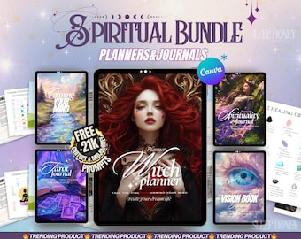 PLR Spiritual Planners Journal Bundle/Digital Planners for Manifestation,Chakra Healing,Spiritual Awakening/MRR/Passive Income/Lead Magnet.