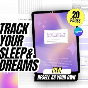 Sleep Tracker & Dream Journal | Habit Tracker, Self-Care Planner, Digital Planner, Mindfulness Journal, Canva PLR Template