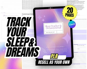 Sleep Tracker & Dream Journal | Habit Tracker, Self-Care Planner, Digital Planner, Mindfulness Journal, Canva PLR Template
