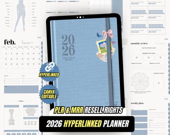 2026 Hyperlinked Planner | PLR Digital Products & Master Resell Rights | Ultimate Life Organizer, Stickers, Index, Bonus Pages