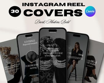 REELS COVER Instagram Dark Theme Modern & Bold Design Elegant Mody Aesthetic for Your Profile Digital Download Instagram Video Dark Moody