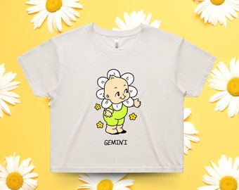 Gemini Zodiac Shirt, Kewpie Baby Art, Gemini Zodiac Gift, Zodiac Shirt, Halloween Crop Top