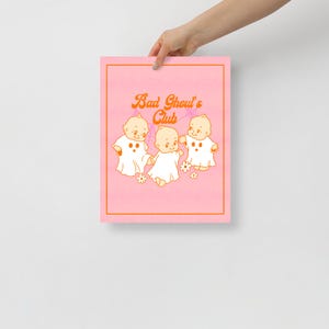 Halloween Kewpie Print, Spooky Wall Art, Cute Ghost Art, Bad Ghouls Club, Ghoul Gang