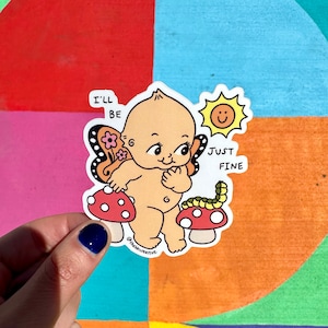 Baby Doll Sticker, Butterfly Sticker, Mushroom Sticker, Kindle Sticker