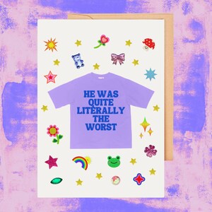 Break Up Karte, Er war der Schlimmste, Karte für Ihre BFF, lustige Break Up Karte, Sympathy Card