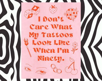 I Don't Care What My Tattoos Look Like When I'm Ninety, Flash Tattoos, Fine Line Tattoos, Art For Tattoo Artists, Tattoo Shop Art