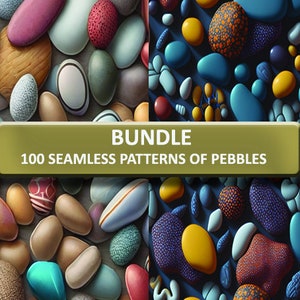 BUNDLE 100 Seamless Patterns of Pebbles, Pebbles, Digital Files, Instant Download, Printable Digital Paper, Wall Art