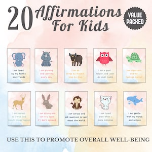 Tägliche Affirmationskarten Kinder - Klassenzimmer Poster | Homeschool Dekor | Positive & Inspirierende Affirmationen für Kinder
