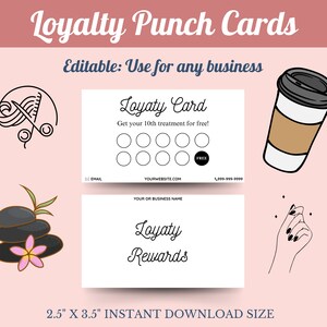 Minimalist Loyalty Card Punch Card - Loyalty Card Template For Business