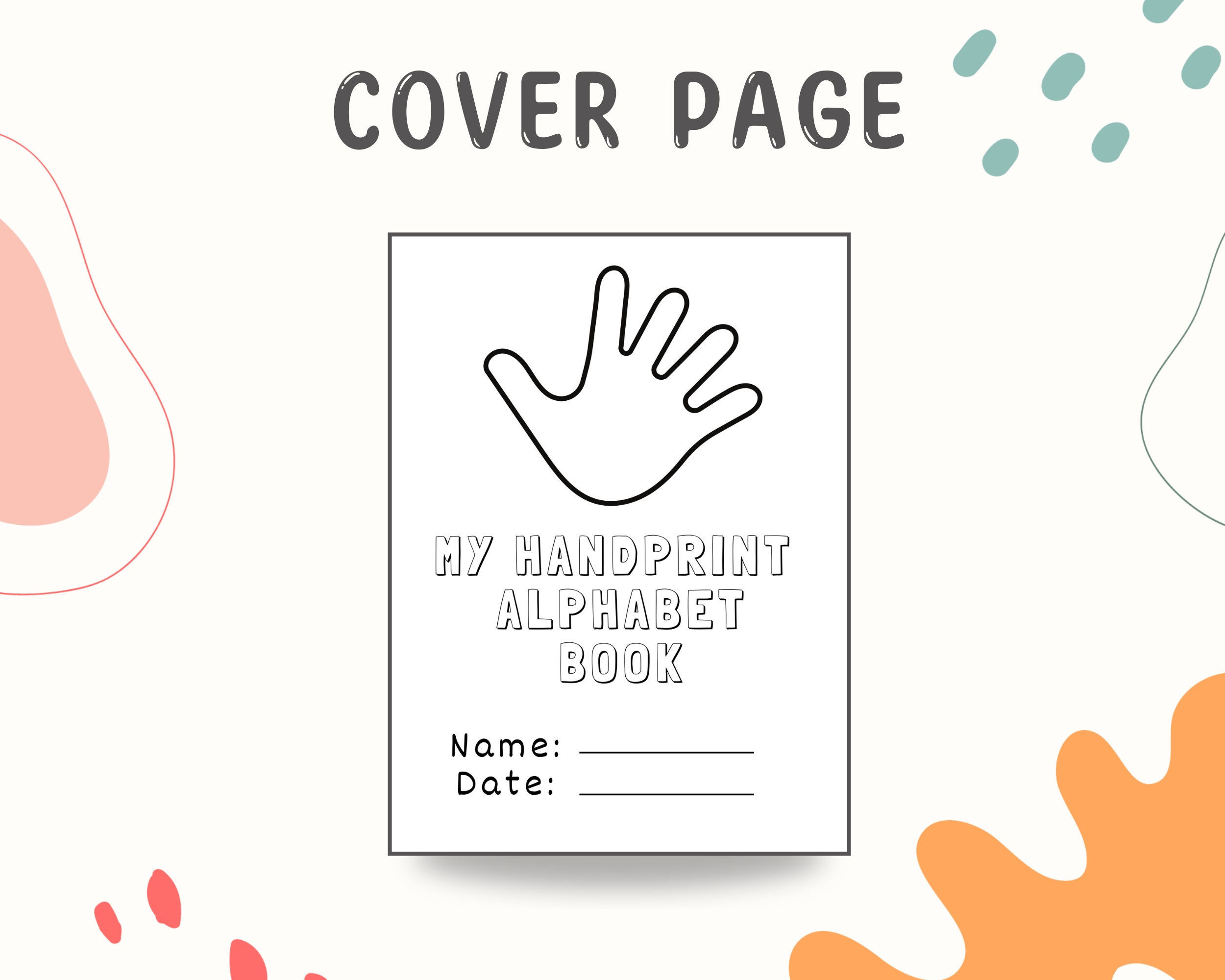 Handprint Alphabet Handprint Alphabet Printable ABC Handprint Book