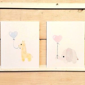 Conjunto de cuatro tarjetas de animales bebés