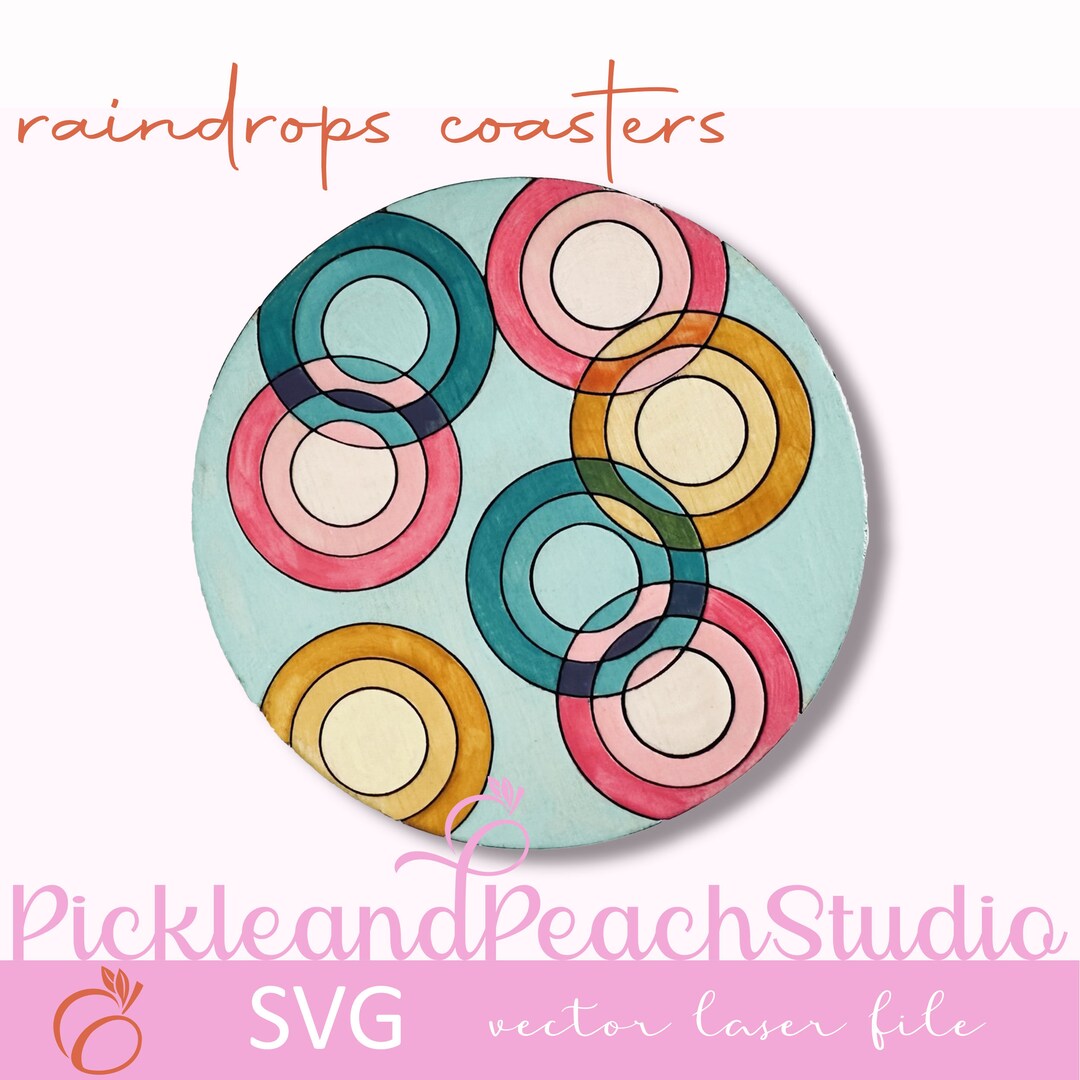 Insult Coasters Vector Raindrops Coasters - Vector File for Laser Cutting, 5 Variations ...