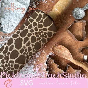Rocky Road Rock Patterned Engraved Rolling Pin, Embossed Texture, Vector file for Laser Engraving and instructions, svg, eps, pdf, ai, cdr