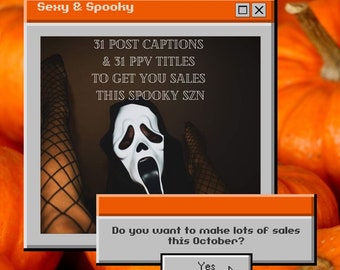 31 days of Halloween post captions and ppv titles for onlyfans, fansly, manyvids and more BUNDLE DEAL