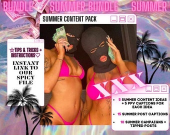 Onlyfans summer content ideas & captions bundle pack