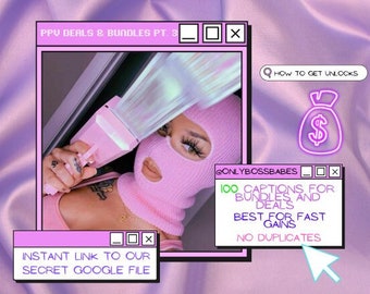 DEALS&BUNDLES pt.3 Onlyfans captions 100 ppv titles / fanvue / fansly / chaterbate / many vids