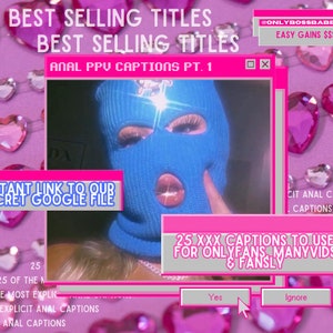 ANALE bijschriften deel 1 voor Onlyfans, Manyvids, Fansly en meer 25 ppv-titels