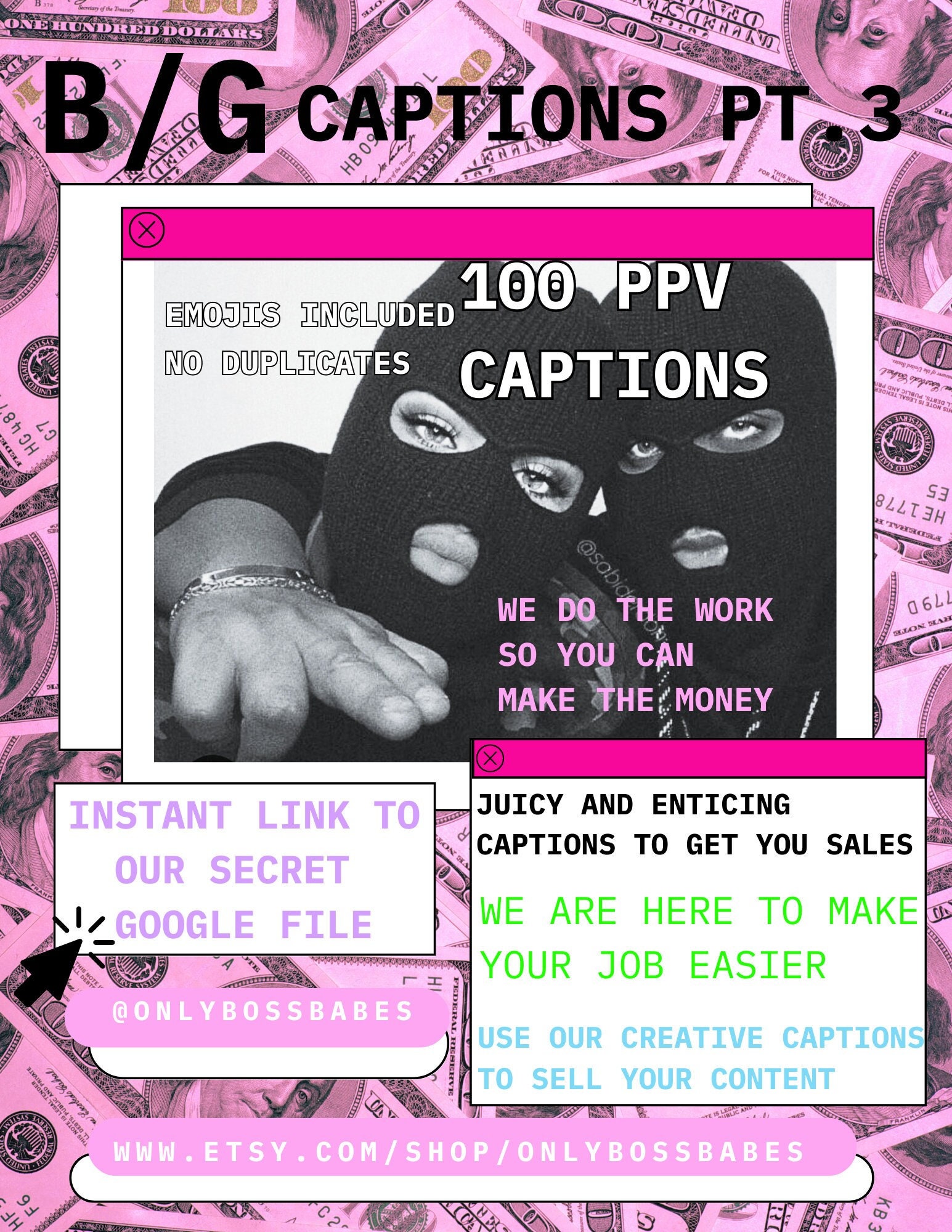 B/G Onlyfans Captions PT.3 100 Ppv Captions for Fanvue Fansly Chaterbate Many Vids - Etsy