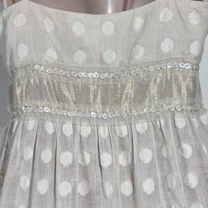 Vintage Free People Sequin Metallic Empire Waist Top, Women's Size 8 image 6