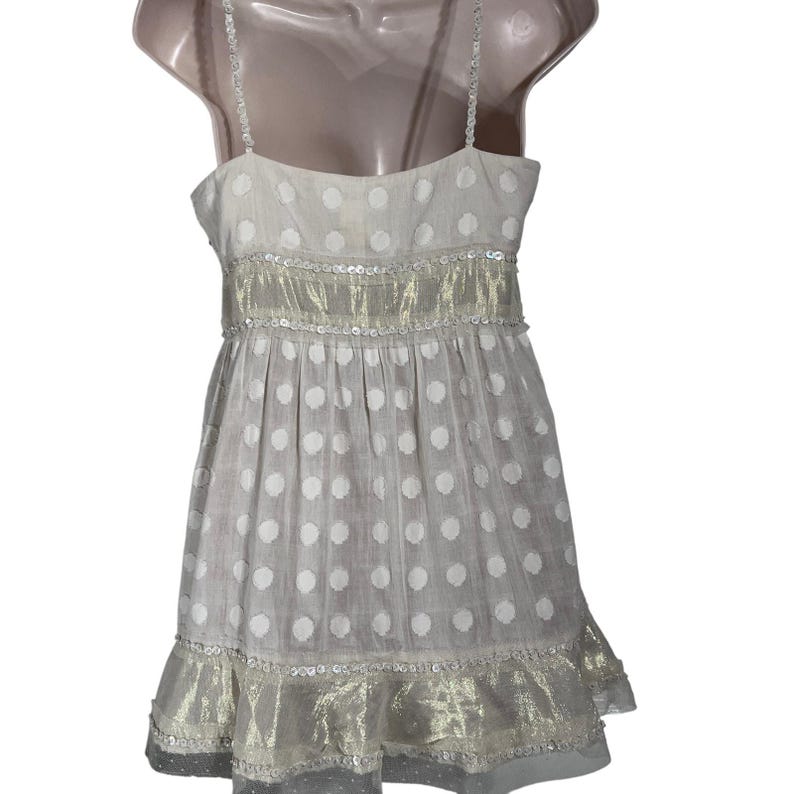 Vintage Free People Sequin Metallic Empire Waist Top, Women's Size 8 image 5
