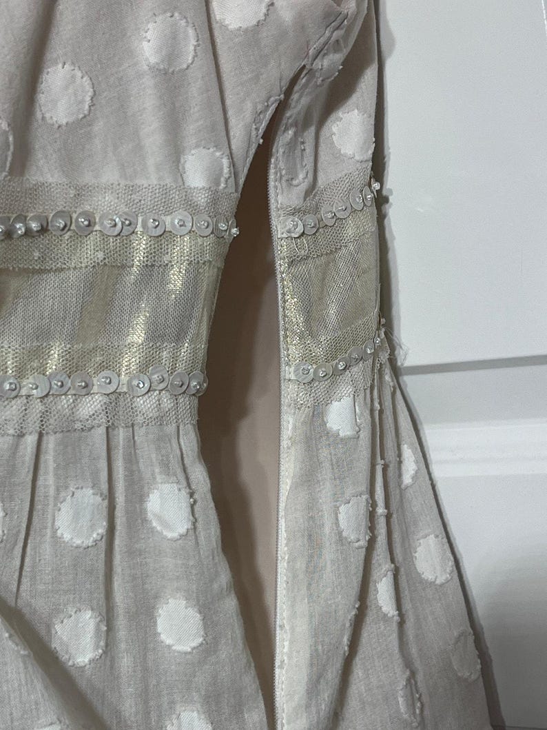 Vintage Free People Sequin Metallic Empire Waist Top, Women's Size 8 image 4