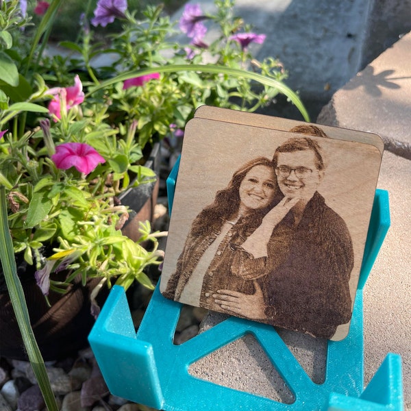 Custom Wood Coaster - Personalized Photo Engraved