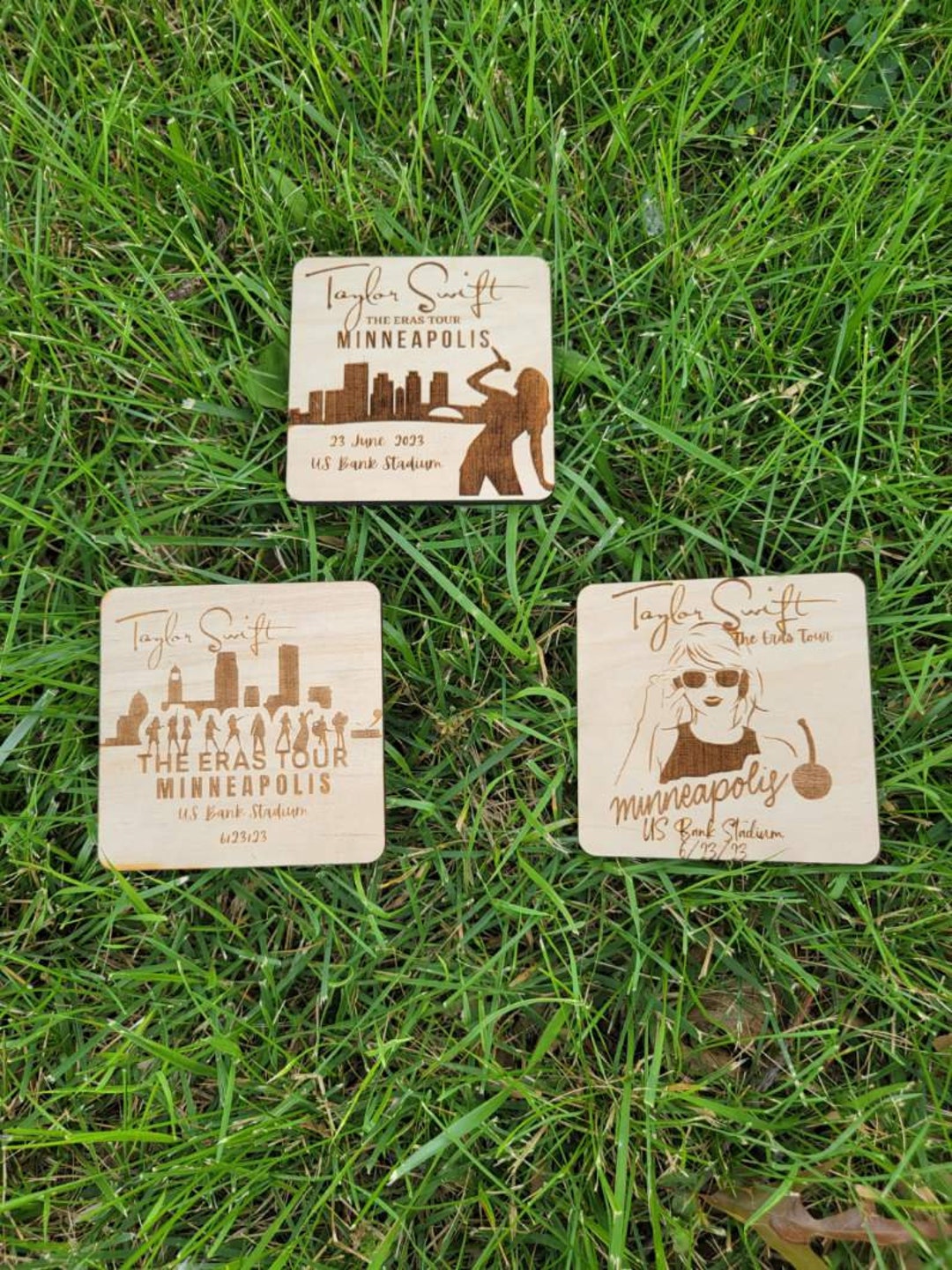 Taylor Swift Minneapolis ERAS Tour Commemorative Wood Coaster Set Etsy