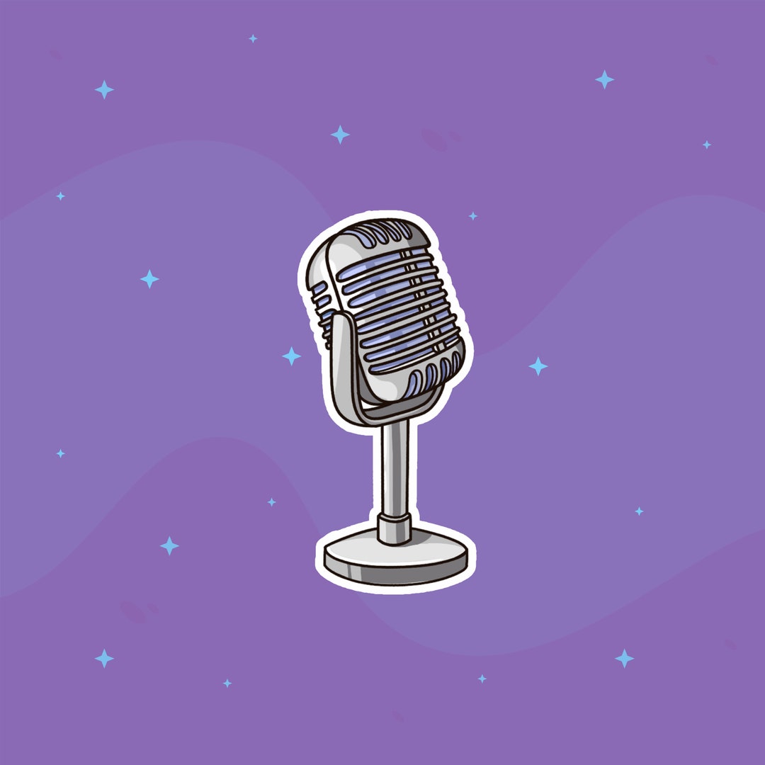 Microphone Stickers, Max 20 Pc per Sheet, Retro Microphone, Vocal ...