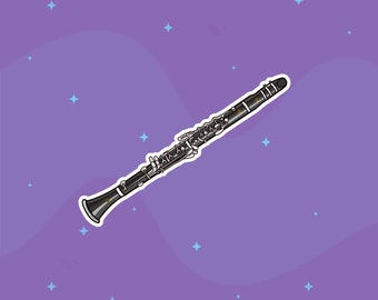 Clarinet stickers, max 20 pc per sheet, woodwind, instrument stickers, writable, for journal, planner, notebooks, rewards, music practice