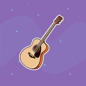 Gitaarstickers, max 20 stuks per vel, akoestische gitaar, instrumentstickers, beschrijfbaar, voor dagboek, planner, notitieboekjes, beloningen