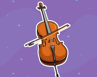 Cello stickers, max 20 pc per sheet, instrument stickers, writable, for journal, planner, notebooks, rewards cards, music practice