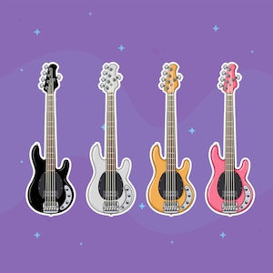 Elektronische basstickers, max 20 stuks per vel, basgitaarstickers, instrumentstickers, beschrijfbaar, voor dagboek, planner, notitieboekjes, beloningen